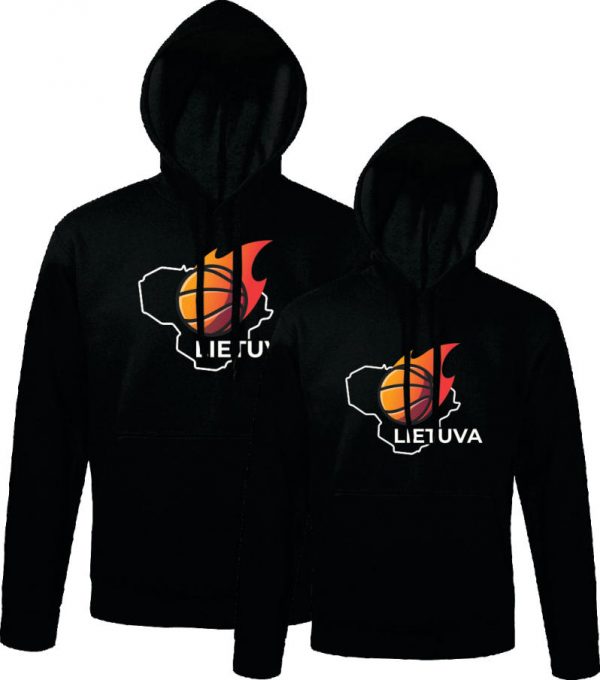 Džemperis: Lietuvos žemėlapis ir krepšinio kamuolys