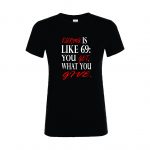 Marškinėliai: Karma is like 69