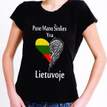 Marškinėliai: Pusė mano širdies yra Lietuvoje marškinėliai