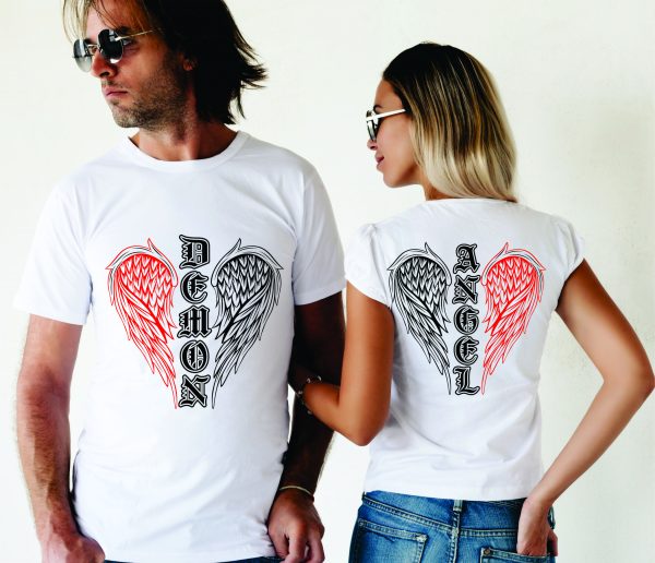 Marškinėliai: Angel and demon
