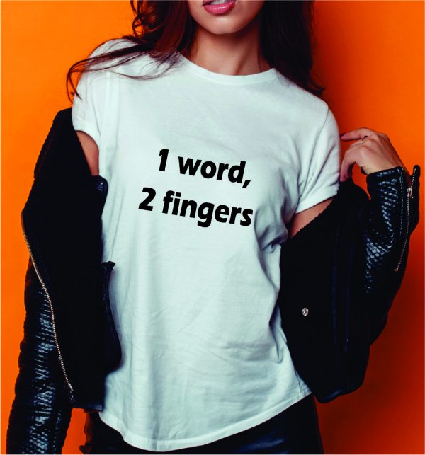 Marškinėliai: 1 word 2 fingers