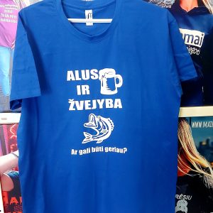 Marškinėliai: Alus ir žvejyba, ar gali būti geriau?
