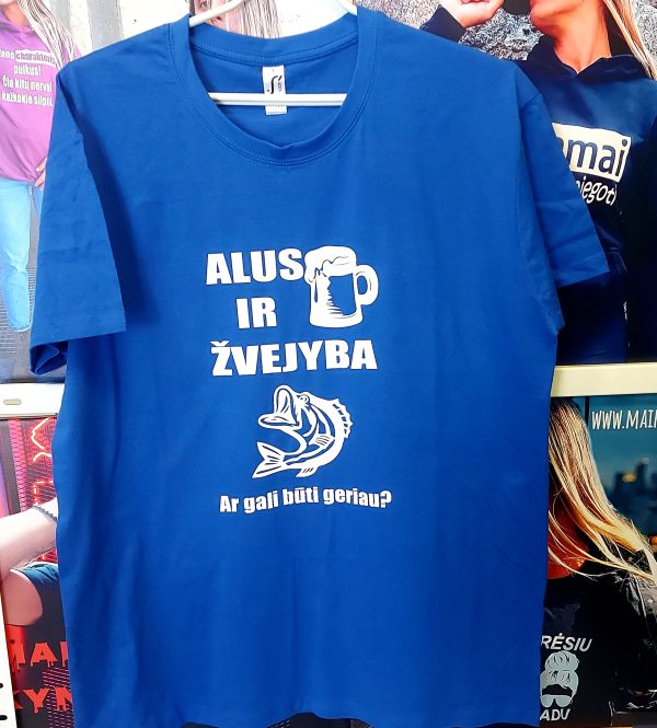 Marškinėliai: Alus ir žvejyba, ar gali būti geriau? Marškinėliai: Alus ir žvejyba, ar gali būti geriau?