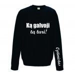 Džemperis: Ką galvoji tą turi!