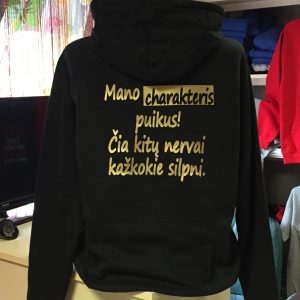 Džemperis: Mano charakteris puikus, čia kitų nervai kažkokie silpni