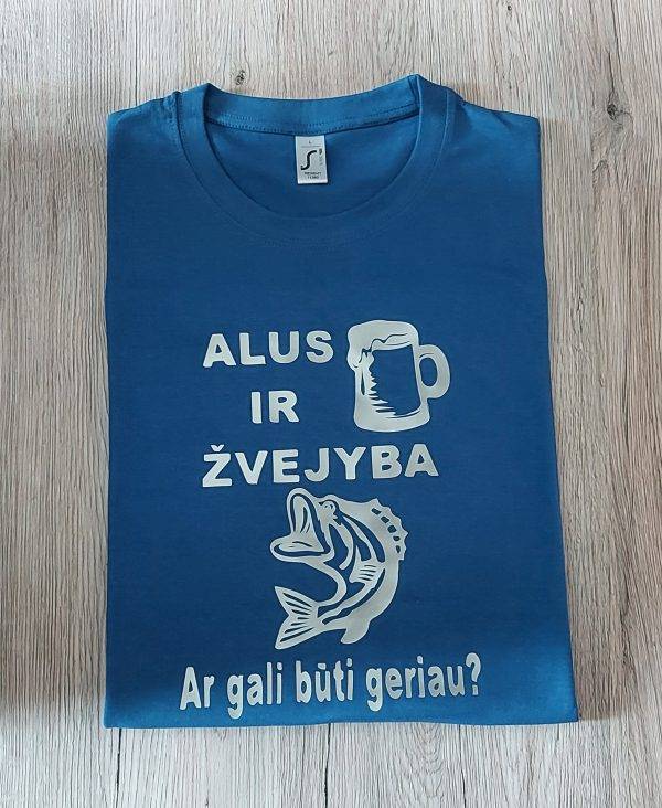 Marškinėliai: Alus ir žvejyba, ar gali būti geriau? 