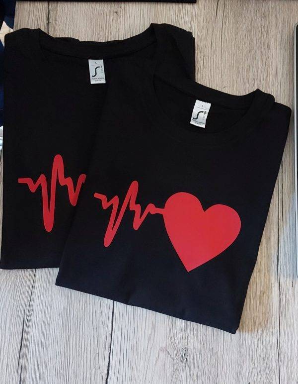 Marškinėliai porai: Su širdimi