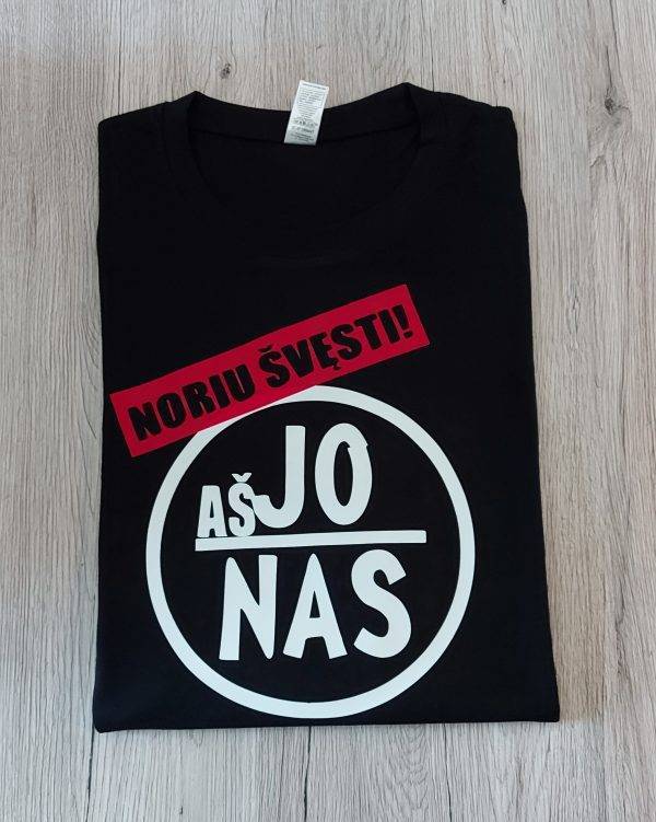 Marškinėliai: Aš Jonas noriu švęsti