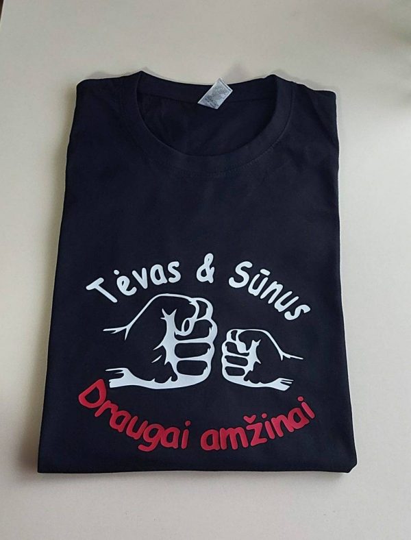 Marškinėliai: Tėtis ir sūnus draugai amžinai