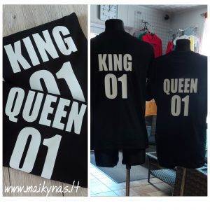 Marškinėliai porai: King 01/Queen 01
