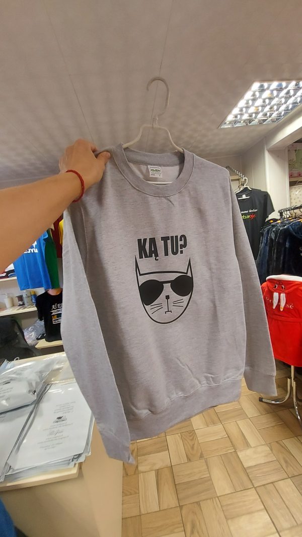 Džemperis: Ką Tu? su katinu 