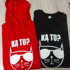 Džemperis: Ką Tu? su katinu