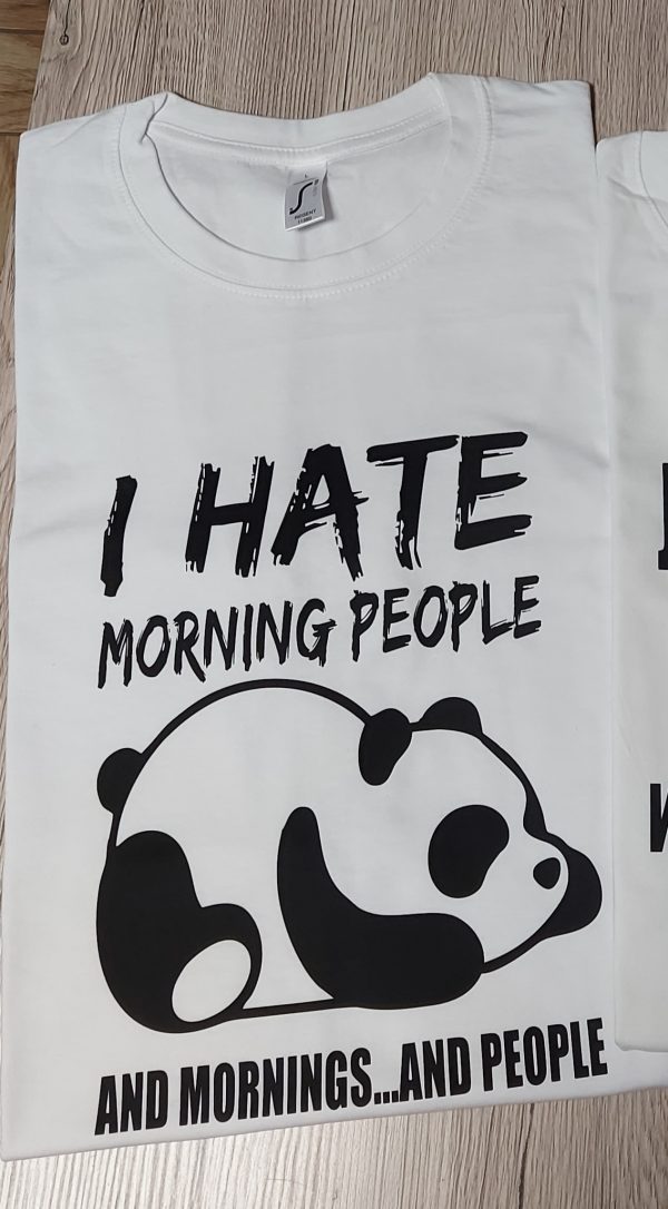 Marškinėliai: I hate morning people 