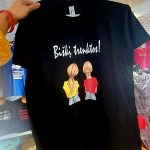 Marškinėliai moteriški įliemenuoti: Biškį trenktos dvi blondinės draugės