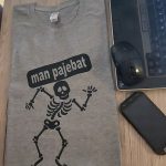 Marškinėliai: Man pajebat su skeletu