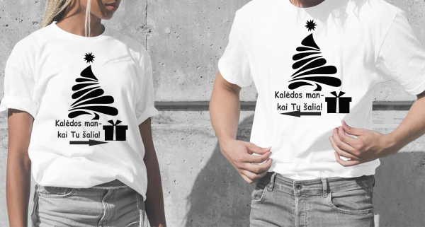 Marškinėliai porai: Kalėdos man kai tu šalia