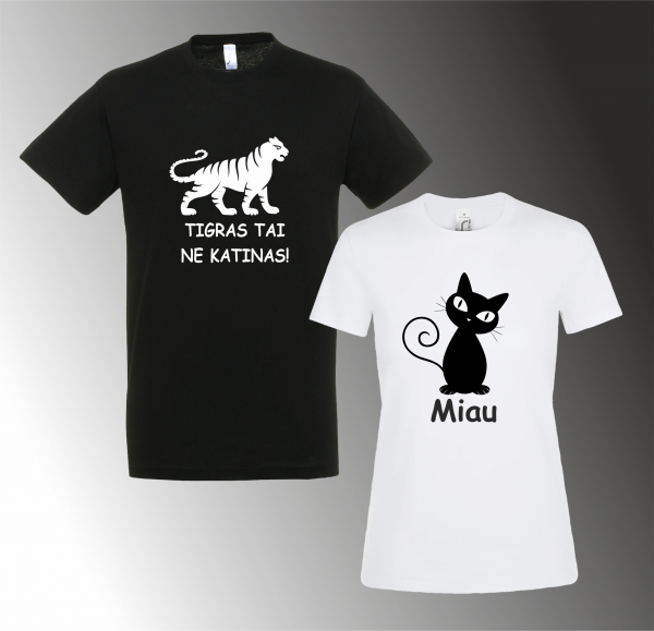 Marškinėliai porai: Tigras su katyte