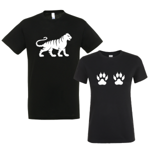 Tigras su letenom marškinėliai porai
