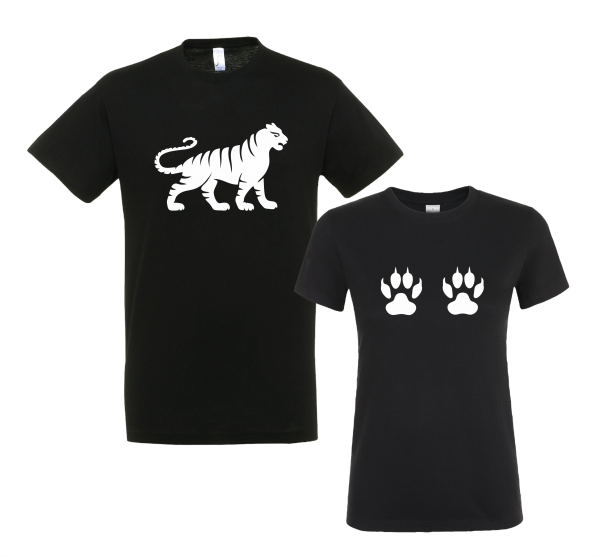 Tigras su letenom marškinėliai porai