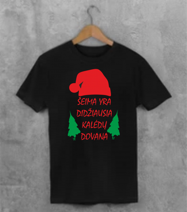 Marškinėliai: Šeima yra didžiausia Kalėdų dovana