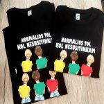 Marškinėliai: Normalios tol kol nesusitinkam (viena tamsi dvi šviesios) 