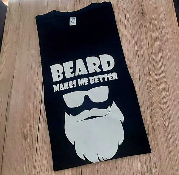 Marškinėliai: Beard make me better 