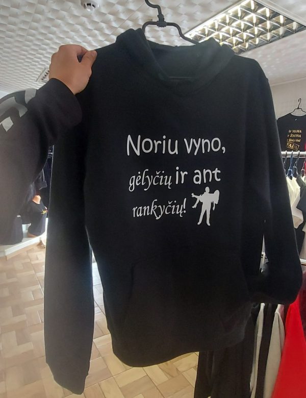 Džemperis: Noriu vyno, gėlyčių ir ant rankyčių 