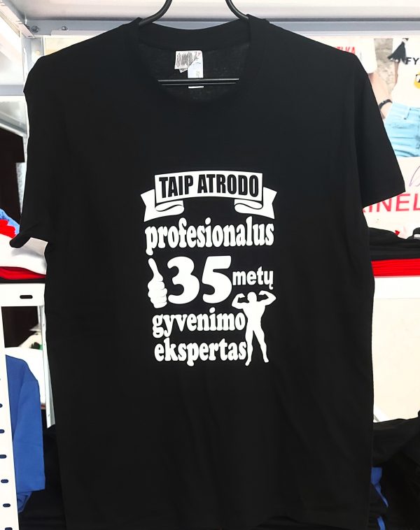 Taip atrodo profesionalus 35 metų gyvenimo ekspertas marškinėliai