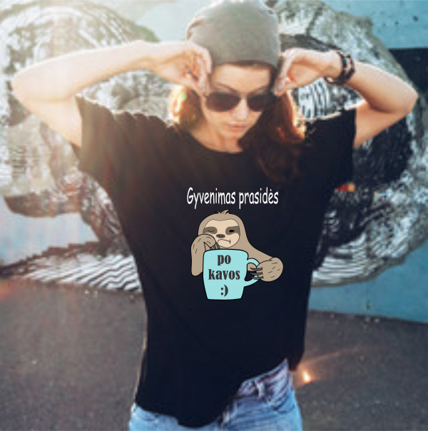 Marškinėliai: Gyvenimas prasidės po kavos