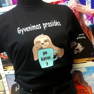 Marškinėliai: Gyvenimas prasideda po kavos 