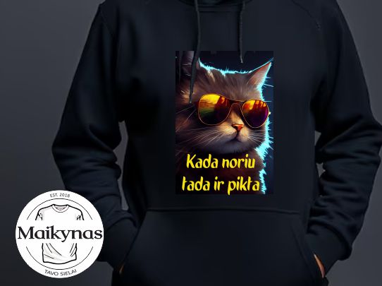 Džemperis: Kada noriu tada ir pikta su katino foto  